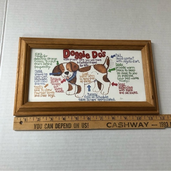 Vtg Dog Artwork Framed - Picture 7 of 9